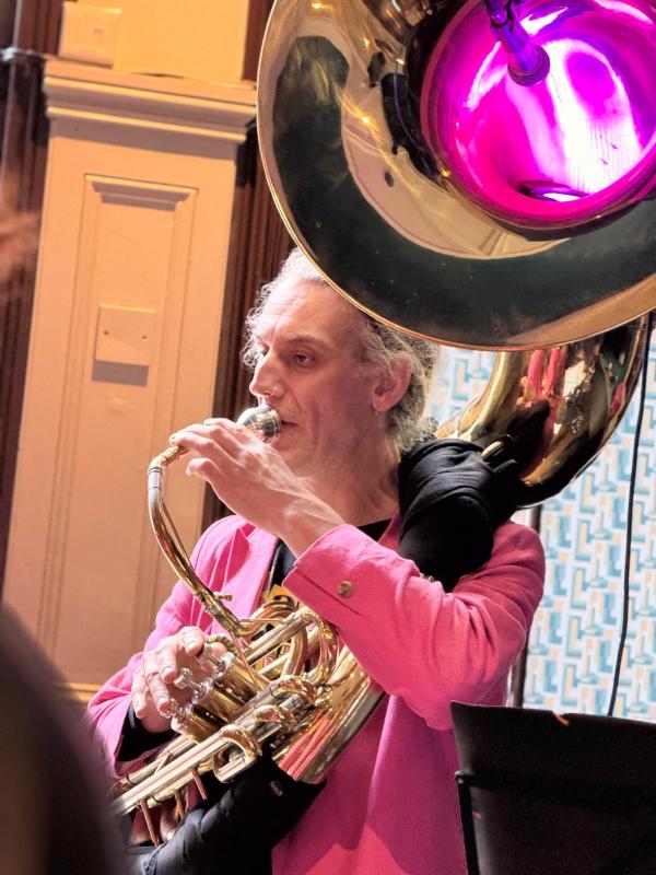 Joel - Sousaphone
        
         Photo by: 
         
        Jay (Elodie's feller)		 
		 
         
         
